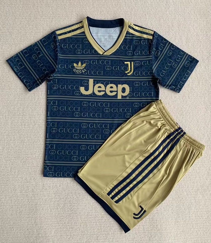 Kids-Juventus 23/24 Concept Black/Golden Soccer Jersey